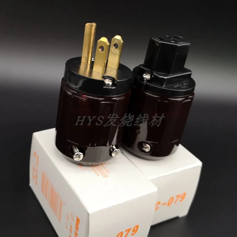 Hi-End Pair P-079 + C-079 Позолоченные штепсельные вилки переменного тока с разъемом