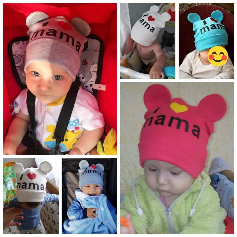 Beautiful I Love Mama Print Kids Beanie Buyer Show
