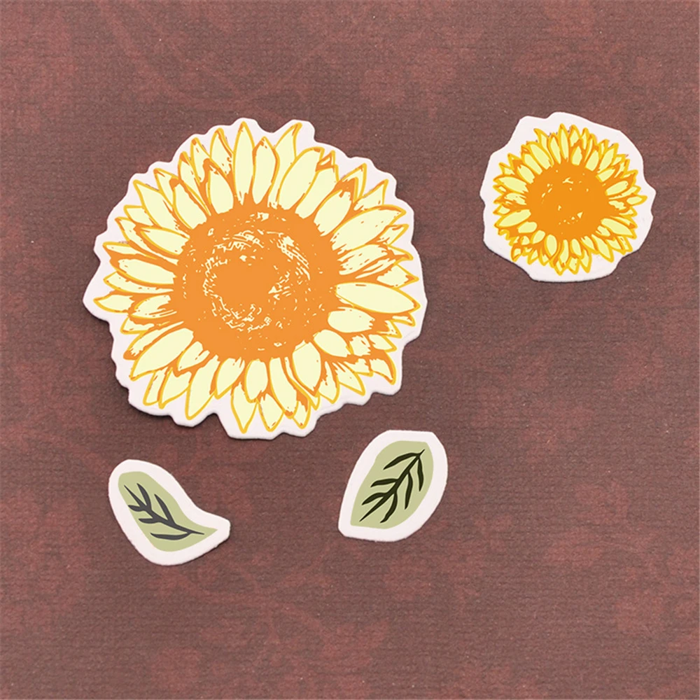 Sun Flower Metal Cutting Dies and Clear Stamps Set New 2020 Christmas Scrapbooking Make Card Album Craft Stencil Arrivals | Дом и сад