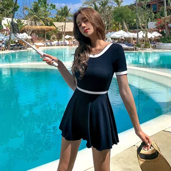 

Swimming Suit Bathing Suits One Peice Swimsuit Women Female Beach And Bikinis May 2020 Korea New Sexy Piece Blue White Swimsuits