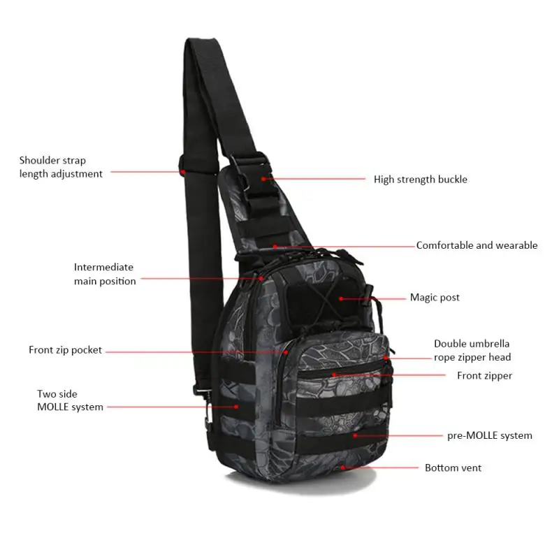 Мужская камуфляжная Сумка Molle, сумка на плечо, военный тактический рюкзак, походный, походный, для скалолазания, сумки-мессенджеры, рюкзак, охотничий рюкзак