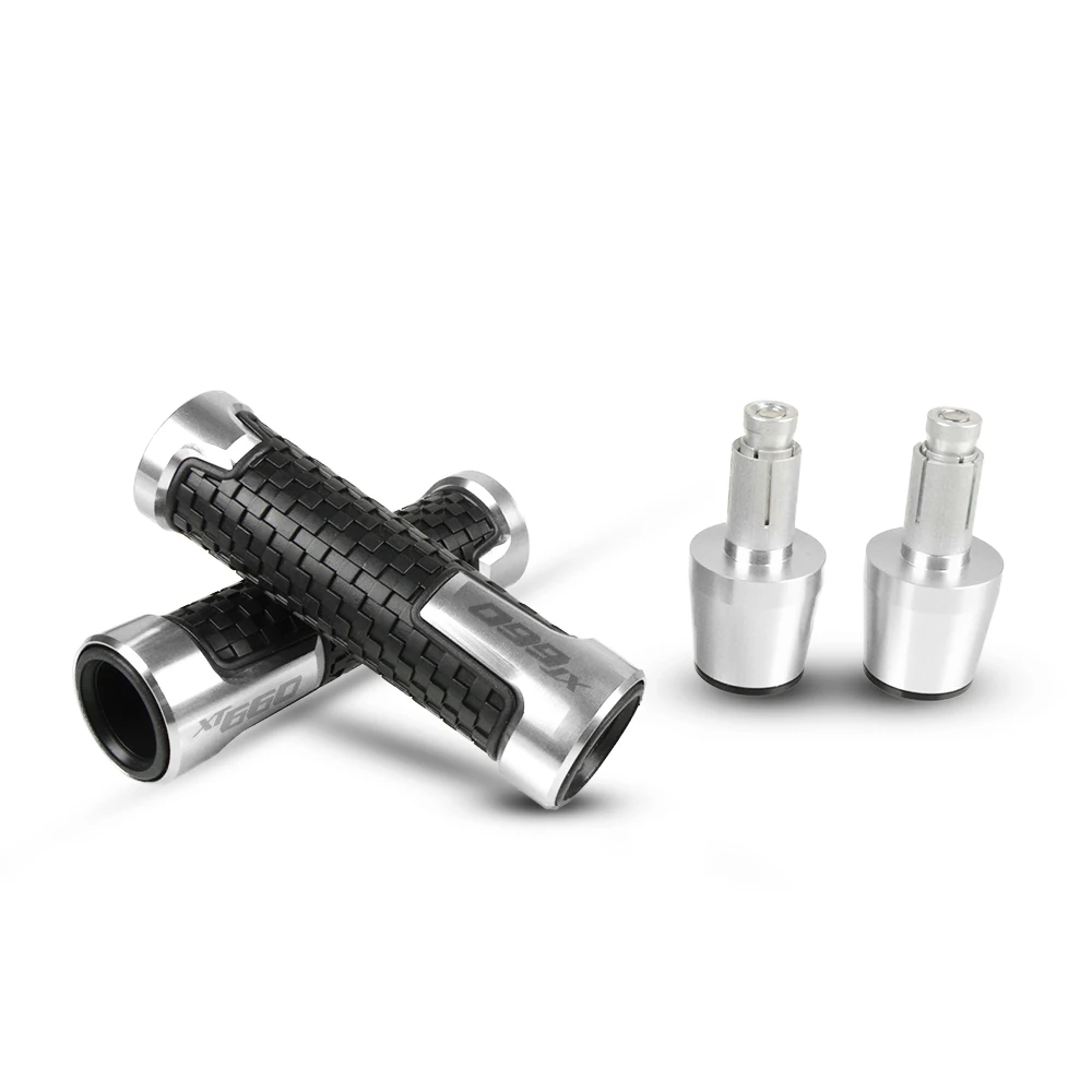 

Motorcycle Accessories 7/8"22mm CNC Handlebar Grips Handle Bar Hand Bar End Plug Hand Grips Rubber FOR YAMAHA XT660 With LOGO