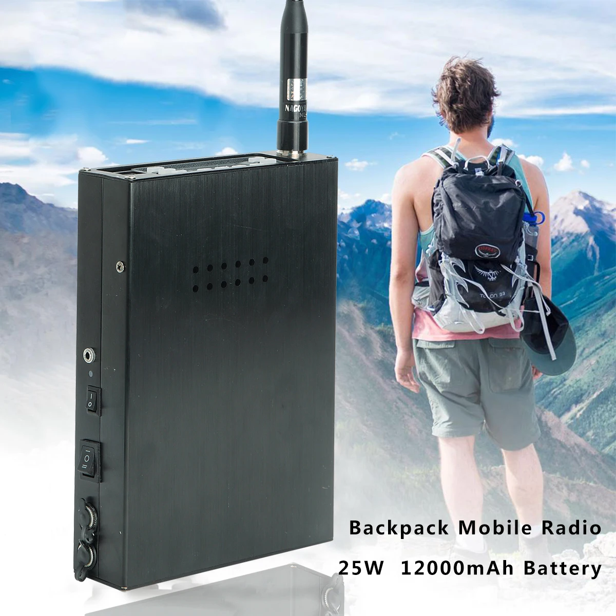 ABBREE 25 Вт двухдиапазонный рюкзак Мобильная радиостанция VHF UHF портативное автомобильное радио 12000 мАч батарея+ антенный кабель для программирования