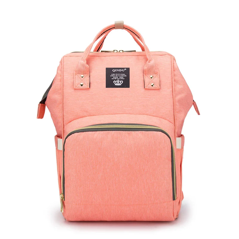 Модная сумка для подгузников для мам, Большая вместительная сумка для подгузников, дорожный рюкзак для кормления, сумка для ухода за ребенком, женская модная сумка - Цвет: Orange