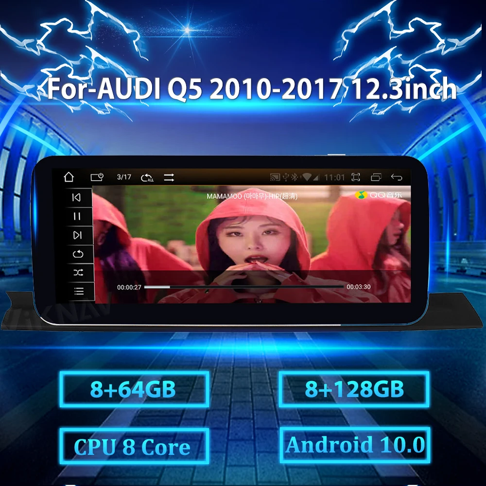 

12.3 Inch Android10.0 Car GPS screen Navigation For-AUDI Q5 2010-2017 Radio Player DVD Multimedia Player 2din
