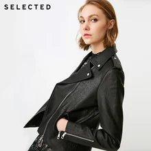 Отборные женские A/W бизнес-случайные лацкане овчины кожаная куртка S | 418310506