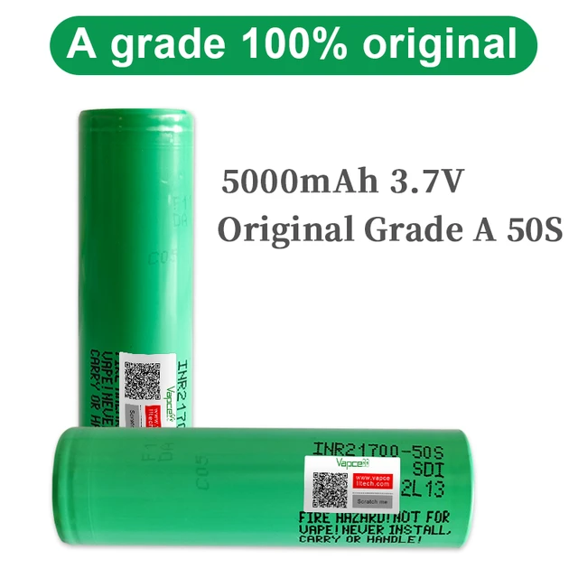 Baterías de Litio Samsung INR21700-50E/50G 5000mAh, 10A