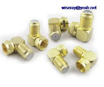 

DHL/EMS 250pcs Gold Plated Right Angle F-Type F Male to F Female Adapter Coaxial Connector-A7