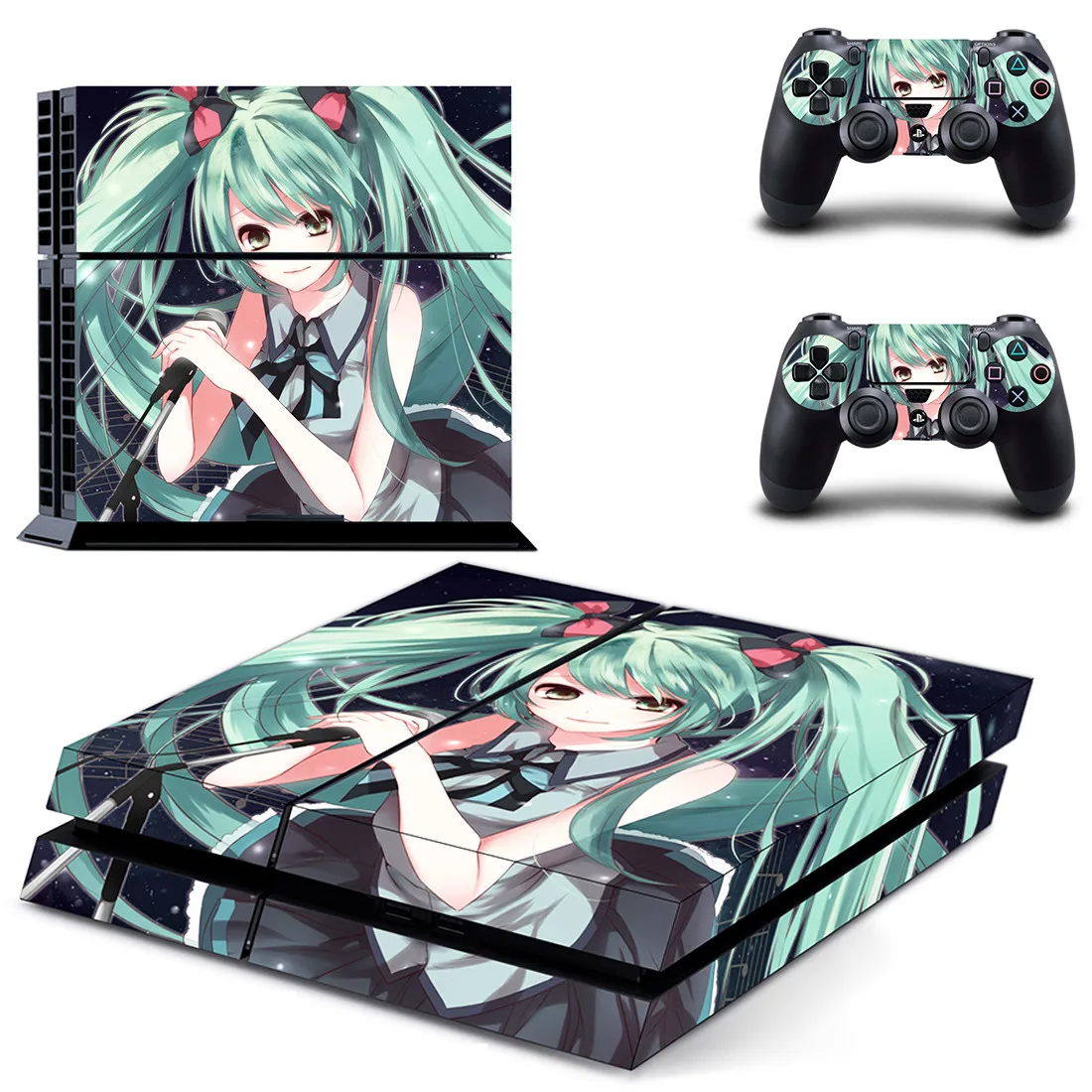 Hatsune Miku PS4 наклейка s Play station 4 кожа PS 4 наклейка Наклейки Обложка для playstation 4 PS4 консоль и контроллер Кожа винил