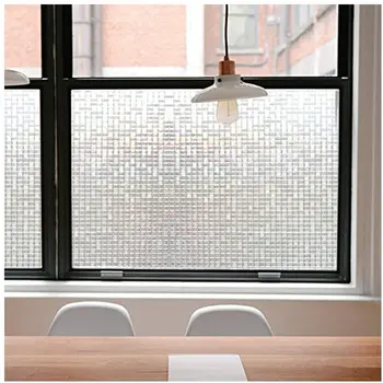 

3D Mosaic Privacy Window Film No Glue Privacy Glass Film Home Bedroom Entched Static Cling Sun Reflective Frosted Glass Film