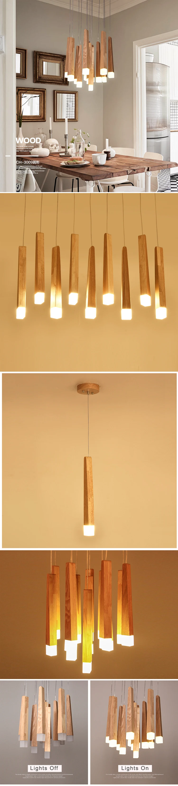 Japanese Long Bar Wooden Hanging Lights Hanging Lamp Support OME