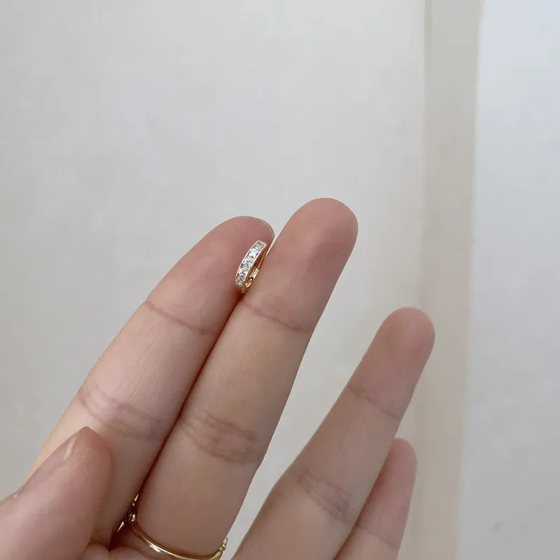 925 Sterling Silver French Simple Pavé Crystal Round Earrings Women Vintage Palace Style Noble Elegant Banquet Jewelry Gift - Image 4