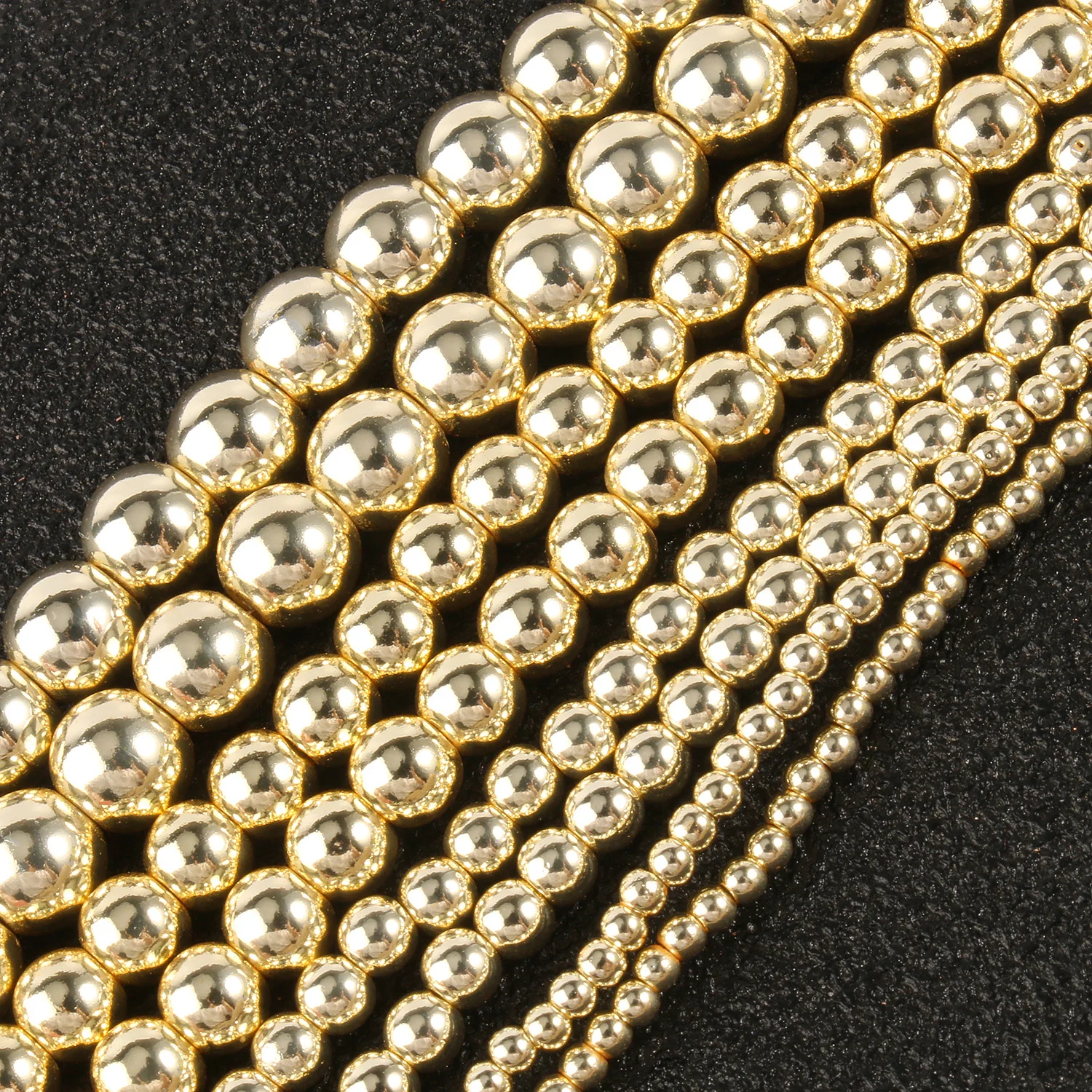 Silver Hematite Stone Round Beads for DIY Jewelry Crafting - 15'' Strand
