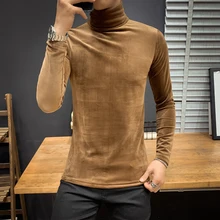 Горячая Распродажа, Зимняя мужская футболка, мода, длинный рукав, мужские повседневные футболки, уличная водолазка, облегающая Базовая футболка, Homme