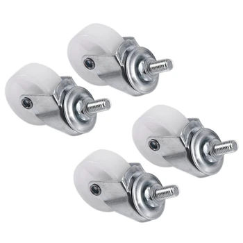 

4pcs Market Cart 8mm Thread Dia 1.5 inch Rotary Round Wheel Swivel Caster