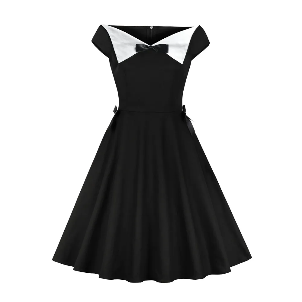 

Plus Big Size Woman Mini Dress Fashion Sweet Bow Ladies Gown Large Size 2019 Summer Short Sleeve Clothing Elegant Vestidos Cloth