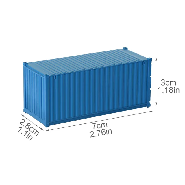 3pcs/8pcs HO Scale 1:87 Blank 20' (ft) Shipping Containers Pure Color Ribbed Side Container Cargo Box C8720