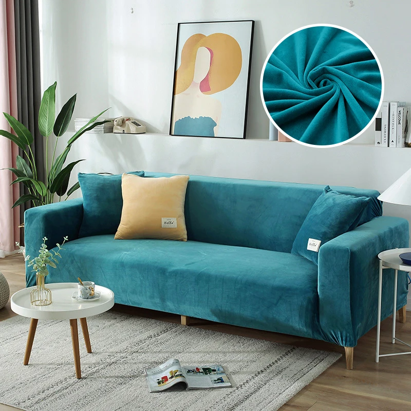 

1/2/3/4 Seat Sofa Cover Real Velvet Fabric Elastic Couch Cover Cheap Seat Sofa Covers L Shape Sectional Sofa Slipcovers For Home