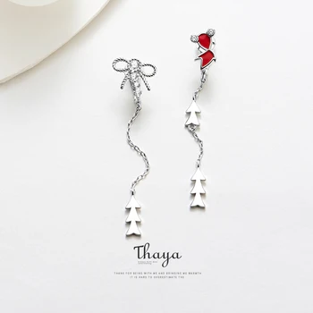 

Thaya Korea Style Asymmetry Bow Earrings 925 Silver Earrings Drop Fashion Earrings For Girls Special Jewelry