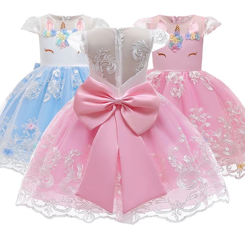 Платье для девочек детское платье нарядное платье с единорогом для девочек Рождественский костюм для малышей Детское платье принцессы для детей 2, 3, 4, 5, 6, 7, 8, 9, 10 лет
