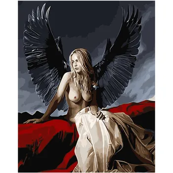

Beautiful angel figure DIY Oil Painting By Numbers Modern Wall Art Canvas Painting Unique Child Gift Home Decor Frame