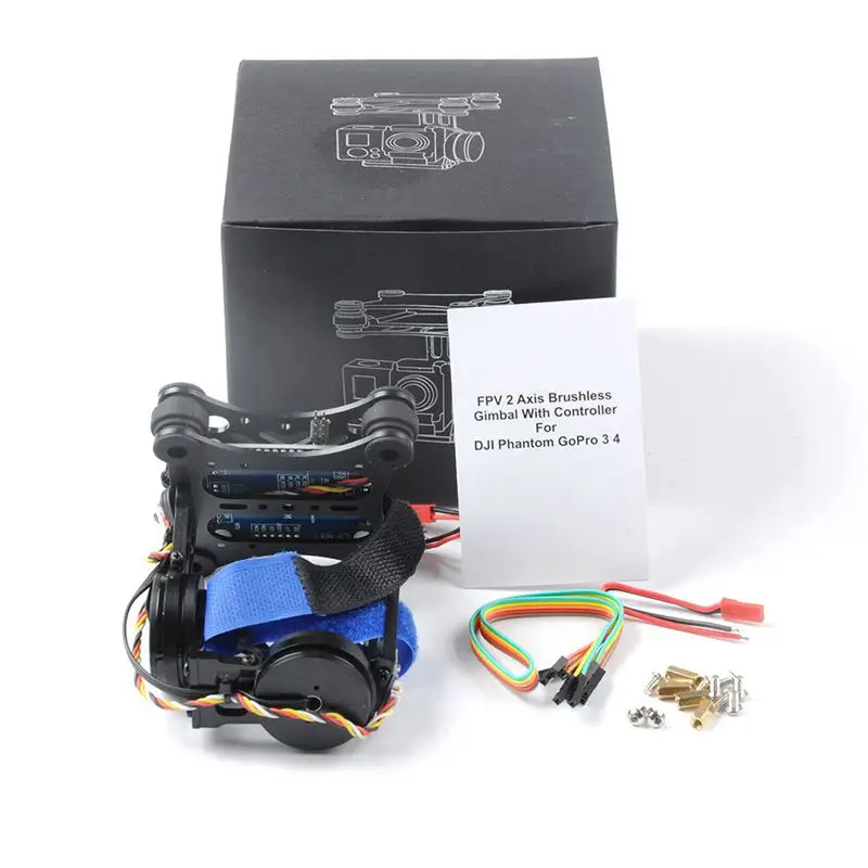 

2 Axis 2D Brushless Camera Gimbal for Gopro SJCAM XIAOMI YI Action Camera Eken F450 F550 S500 FPV Drone Multirotor Quadcopter,Bl