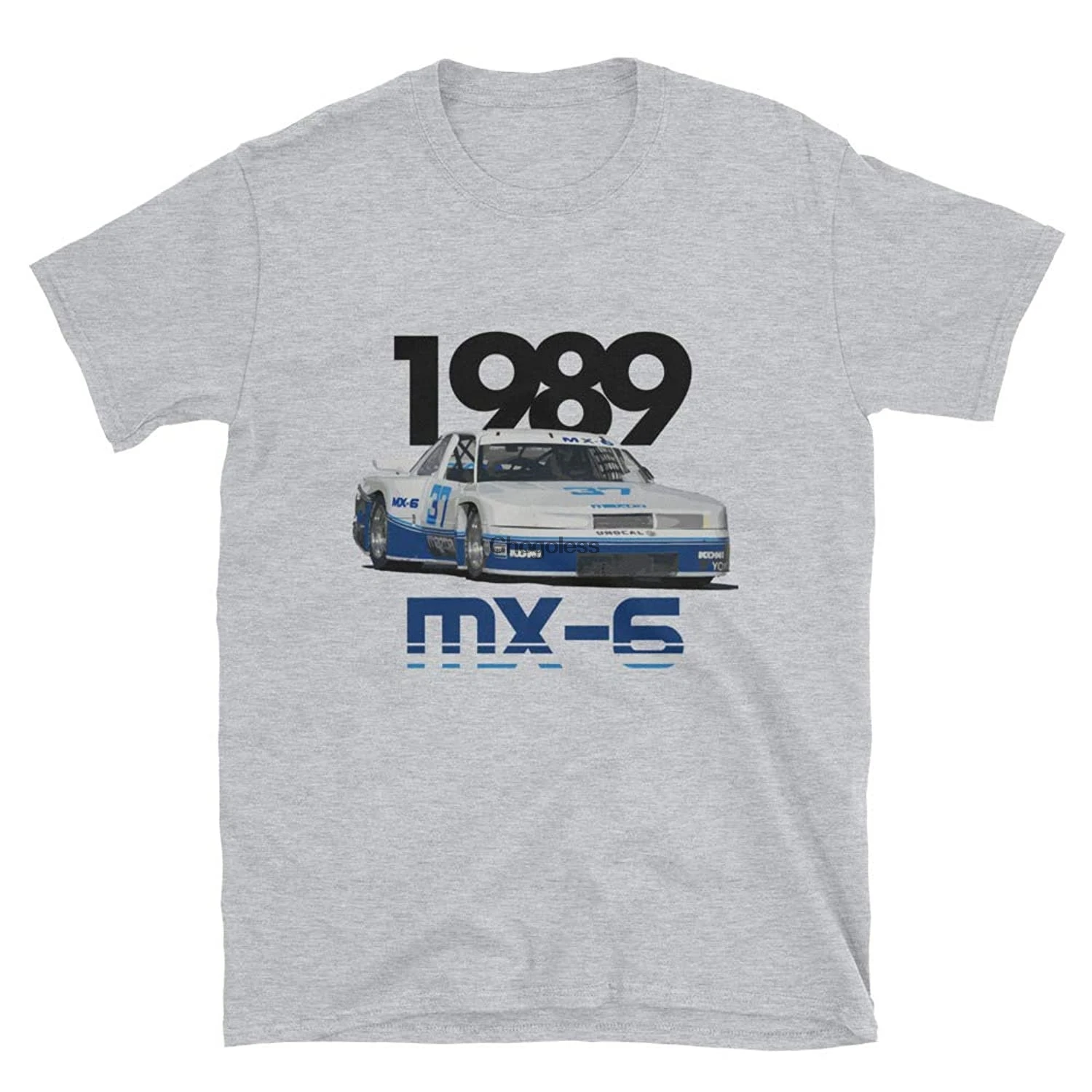 Футболка унисекс с коротким рукавом для Mazda MX6 IMSA GTU 1989 | Мужская одежда