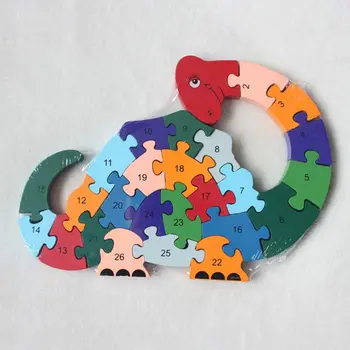 

2Pcs 2Pcs Wooden Puzzles, Alphabet Jigsaw Puzzle Building Blocks Animal Wooden Snail Dinosaur Letters Numbers Block Toys for