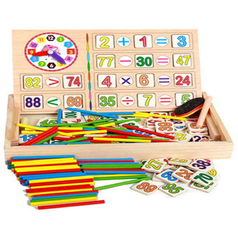 

Classic Montessori Teaching Aids Set Wooden Number Math Game Sticks with Box Educational Toy Puzzle Multifunctional Math