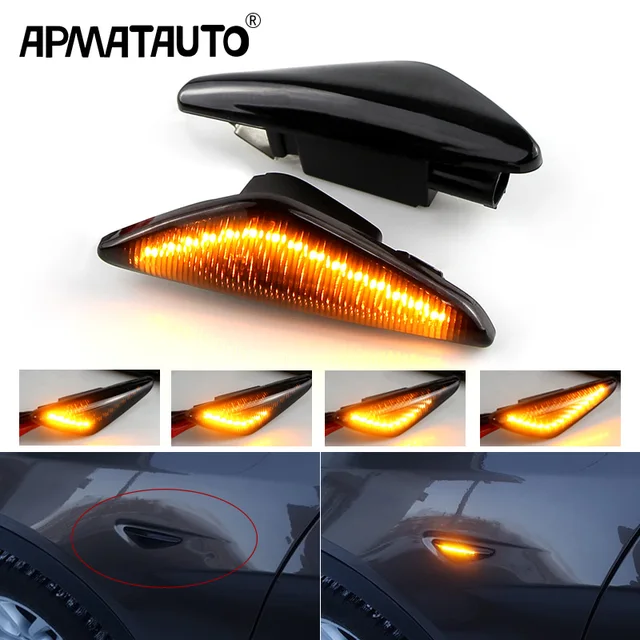 2Pcs Sequential Dynamic Flowing LED Side Marker Light Turn Signal Light Blinker For BMW E70 X5 F25 X3 E71 X6 2007-2013 1