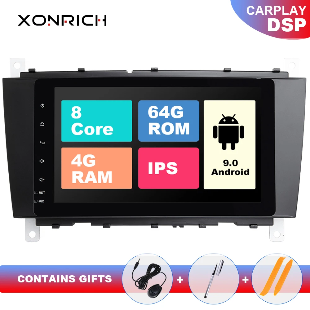 Best IPS 2 Din Android 9 Car radio For Mercedes Benz W203 W209 W219 A Class A160C Class C200 CLK200 Multimedia GPS Navigation64G DSP