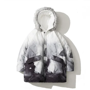 

Winter Parka Men's Solid Jacket 2019 New Arrival Thick Warm Coat Long Hooded Jacket Fur Collar Windproof Padded Coat Fashion Men