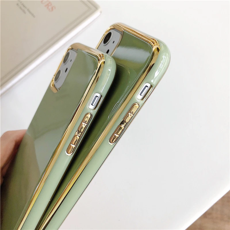 Роскошный гладкий зеленый чехол для iphone 11 11Pro Max чехол для iphone XR XS Max 6 6s 7 8 Plus Мягкий силиконовый чехол