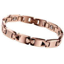 Для мужчин и женщин Элегантный Хит велосипедный Браслет Серебро Роза золотистый вольфрамовый стальной комплект украшений, декорированный бусами и кристаллами& Браслеты магнитный порошок ювелирные изделия