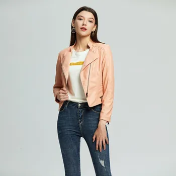 

Winter Warm Women Short Coat Leather Jacket Parka Zipper Tops Overcoat Outwear Leather Jackets Zip Up Flight Tops Clothes Y903