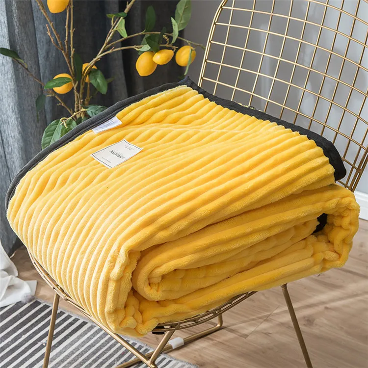 Мягкое розово-желтое Полосатое одеяло на диване для путешествий/кровати/автомобиля декоративные портативные пледы кондиционер покрывало
