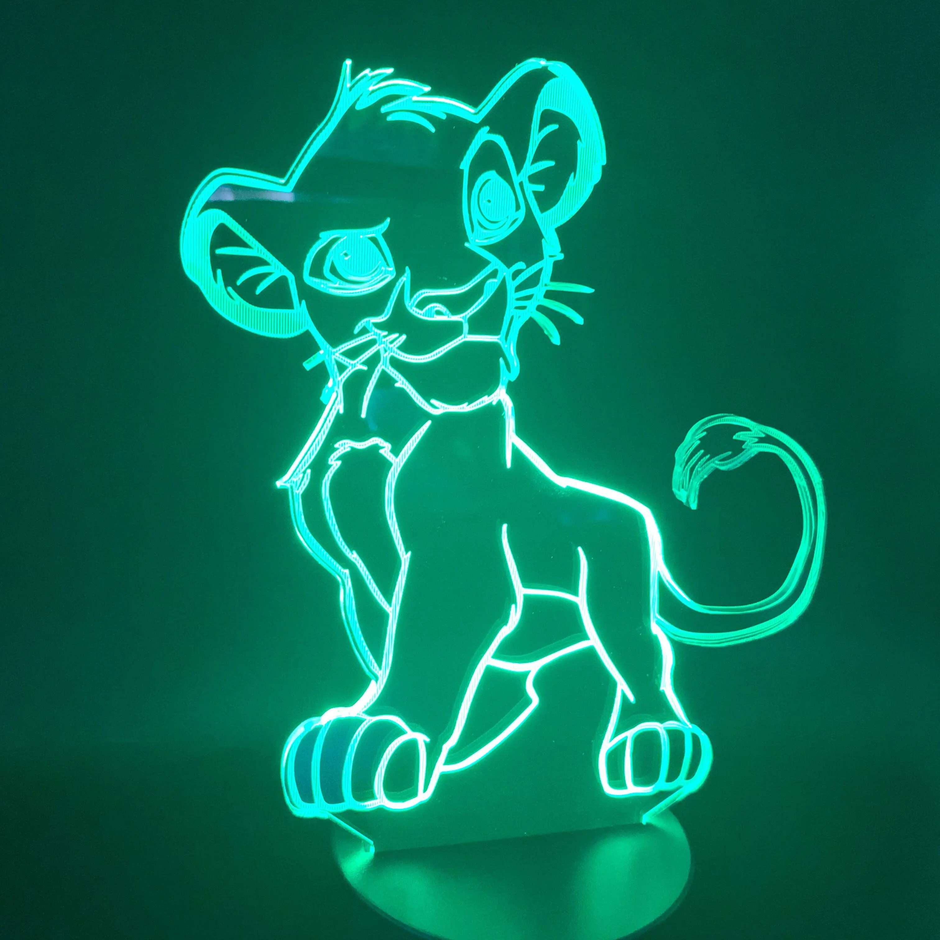 Светодиодный ночник с изображением короля льва, детский Подарочный светильник для детской спальни, 7/16 цветов, меняющийся Ночной светильник с милым животным, 3D лампа, визуальный светодиодный светильник