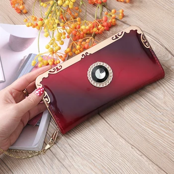 

Wallet Candy-colored Bright Diamond Leather high-quality Wallet Long Translucent Ladies With Diamond Luxury Wallet 2020 New