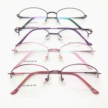 Модные высококачественные брендовые новые очки с очень легкой рамой полуоправы оптическая металлическая оправа для очков для дам