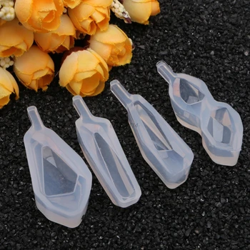 

Transparent Silicone Diamond Cut Pendant Mould For Resin Real Flower DIY Mould Jewelry Making Tool