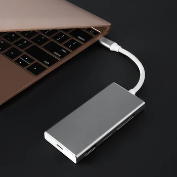 

USB-C Hub 7-in-1 Type-C Adapter with 3 USB 3.0 Ports HDMI Type C Charging Port SD/Micro SD Card Reader NC99