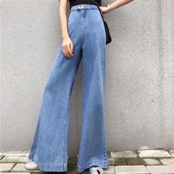 

Baggy Pants Summer Trousers Womens Wide Leg Bell Bottom Pants High Waist Flare Ladies Pants Jeans for Women 2020 Pantalon Femme