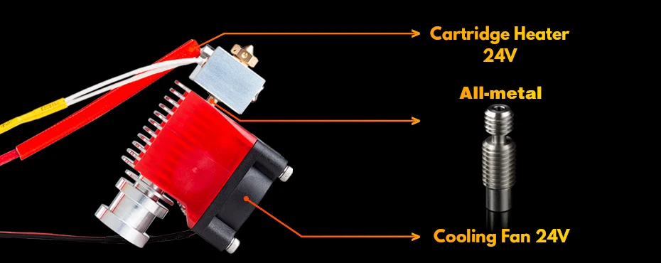 Trianglelab Highall-металл v6 hotend 12 В/24 В удаленного Боуэн принтом J головки и вентилятор охлаждения кронштейн для E3D Hotend для PT100