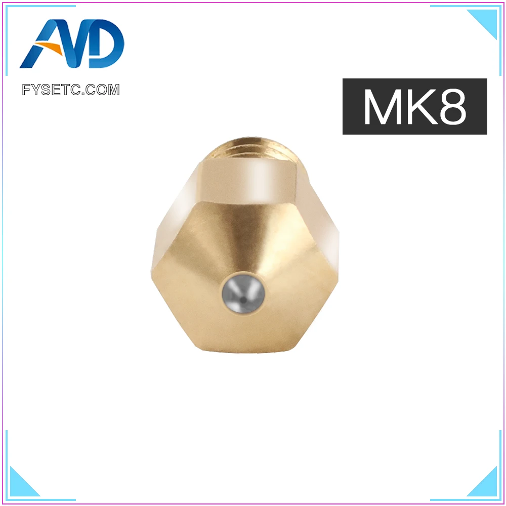 MK8 Sapphire Nozzle 1.75mm Nozzles 0.4mm High Temperature Brass For PETG ABS PET PEEK NYLON PRUSA I3 ENDER-3 CR10 MK8 Hotend