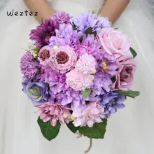 Ручной работы Свадебный искусственный букет невесты шелковые свадебные букеты для невесты портбукет с цветами аксессуары SPH140