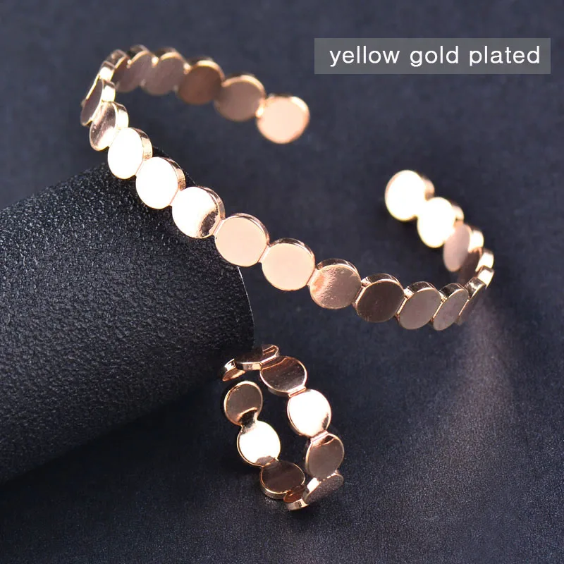 SINLEERY, простой круглый регулируемый браслет, женские кольца, розовое золото, красивый браслет, кольцо, набор ювелирных изделий TZ073 SSI