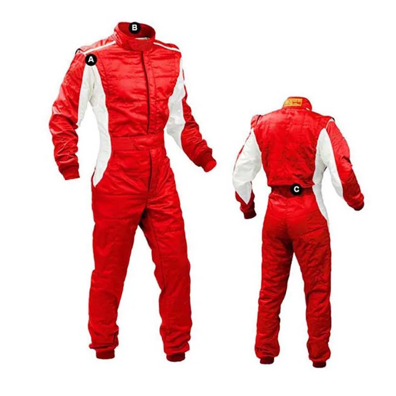 Четыре цвета двухслойные автомобильный гоночный костюм и Автогонки kart drift гоночный костюм гонщик Куртки - Цвет: Красный