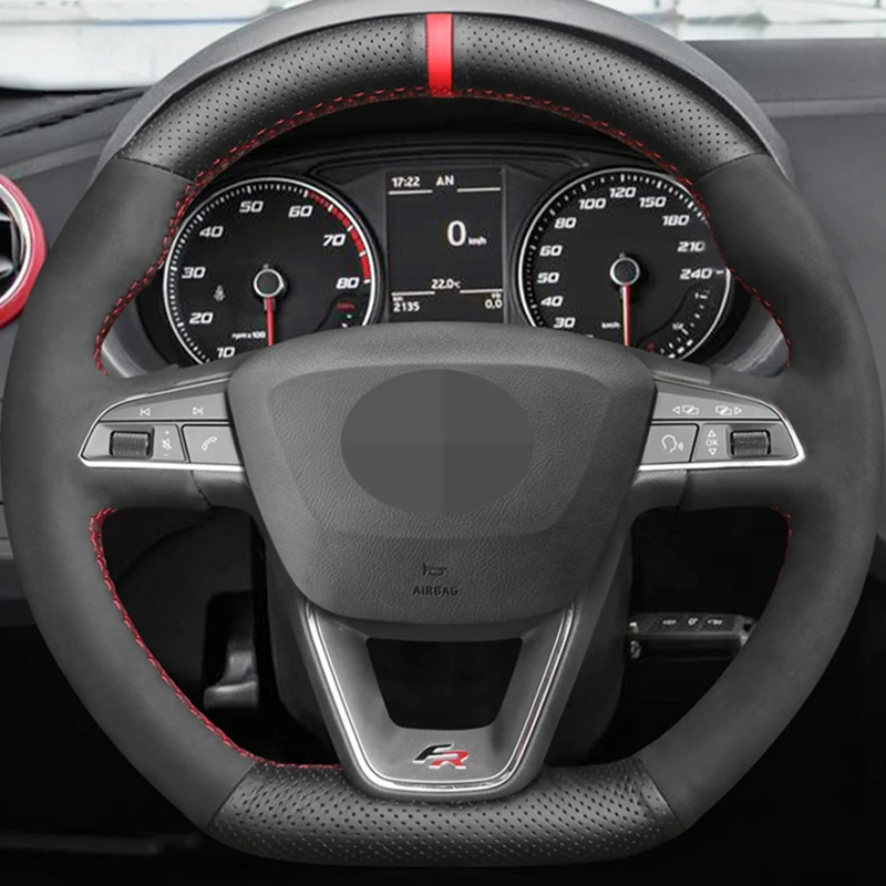 Натуральная Кожа Замша Чехол рулевого колеса автомобиля для Seat Leon Cupra R Leon ST Cupra Ateca FR