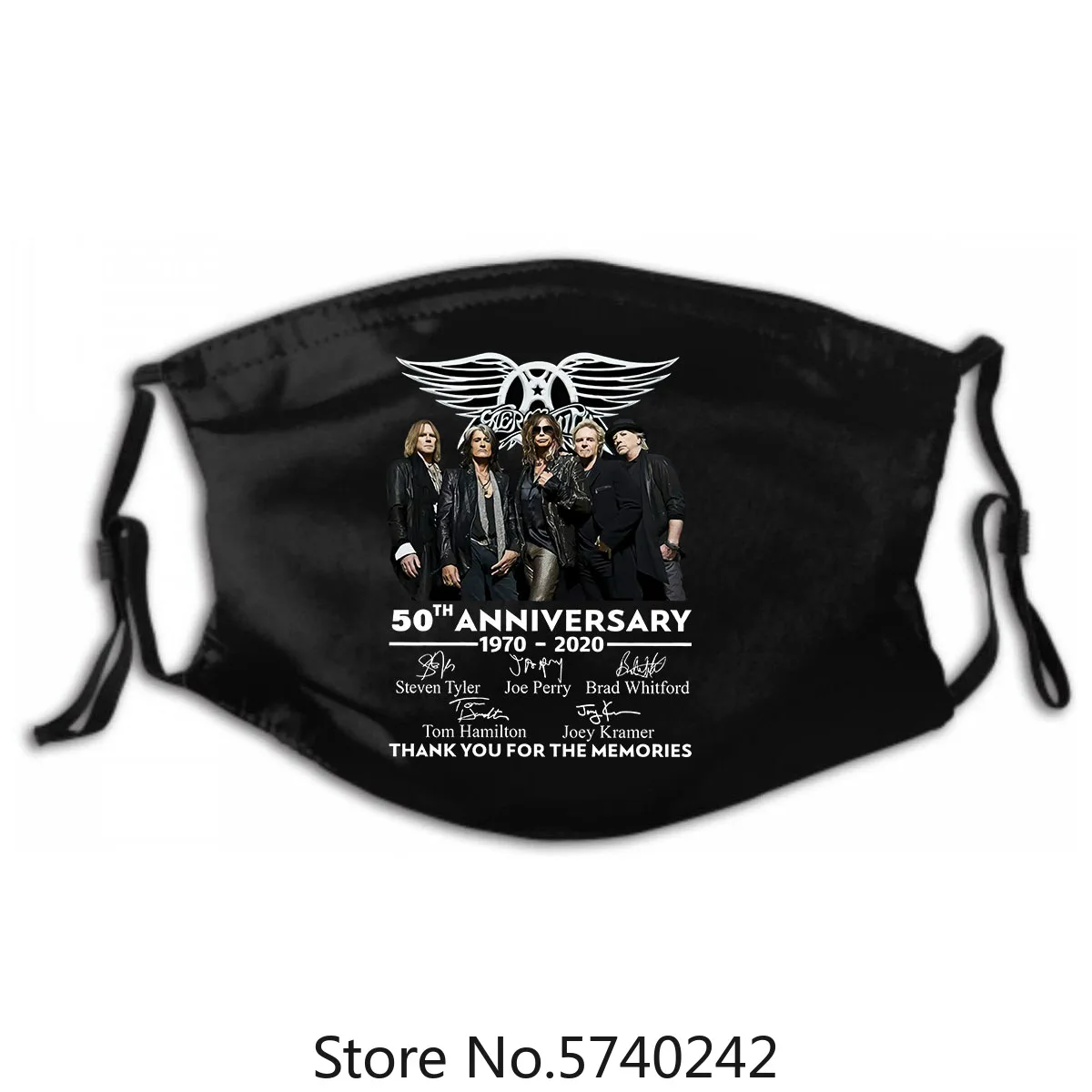 

Anniversary Thank You For The Aerosmith Rock Band 50Th Memories Mask Washable Reusable Mask with PM2.5 Filters 5 Layers