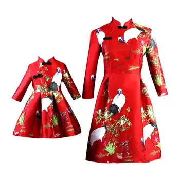 

Mother Daughter Dresses Mommy Girl Cartoon Matching Twinning Party Dress Family Look Outfits Girl Mom Clothes J495